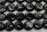 CHS60 15.5 inches 10mm flat round natural hypersthene beads