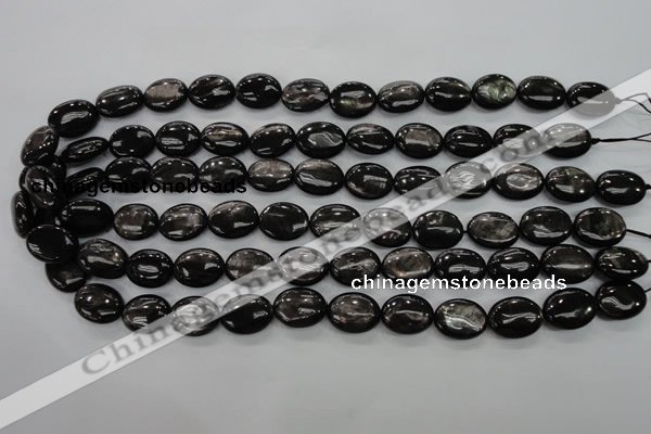 CHS72 15.5 inches 12*16mm oval natural hypersthene beads