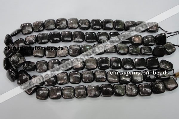 CHS82 15.5 inches 14*14mm square natural hypersthene beads