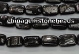 CHS88 15.5 inches 8*12mm rectangle natural hypersthene beads