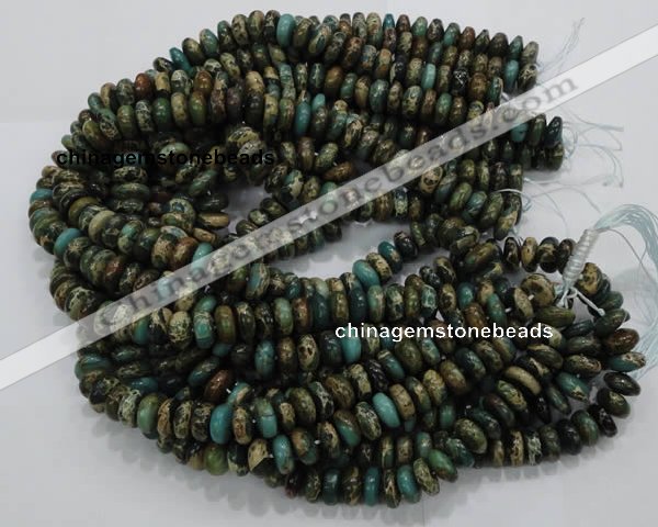 CIJ07 15.5 inches 6*8mm rondelle impression jasper beads wholesale