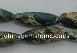 CIJ103 15.5 inches 10*30mm rice impression jasper beads wholesale