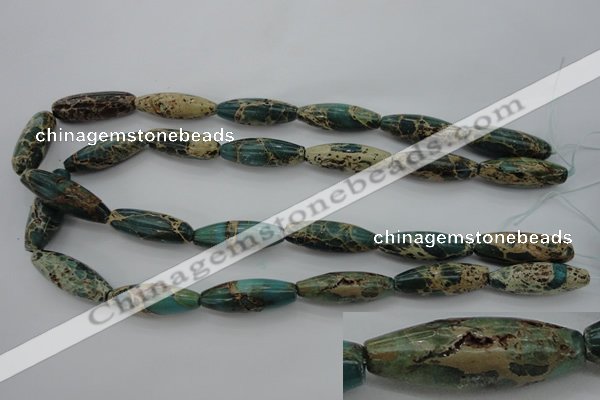 CIJ103 15.5 inches 10*30mm rice impression jasper beads wholesale