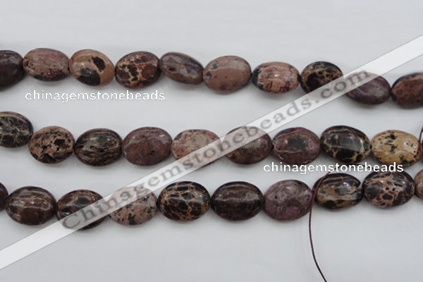 CIJ123 15.5 inches 13*18mm oval dyed impression jasper beads wholesale