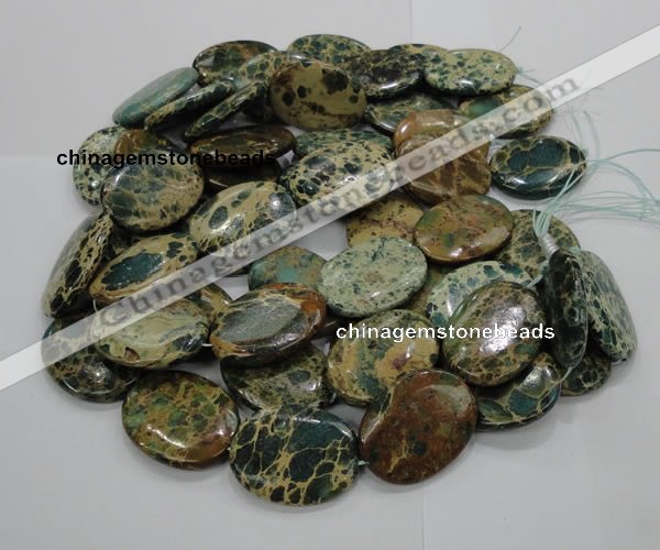 CIJ16 15.5 inches 30*40mm oval impression jasper beads wholesale