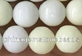 CIJ202 15.5 inches 8mm round ivory jade beads wholesale