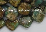 CIJ23 15.5 inches 16*16mm diamond impression jasper beads wholesale