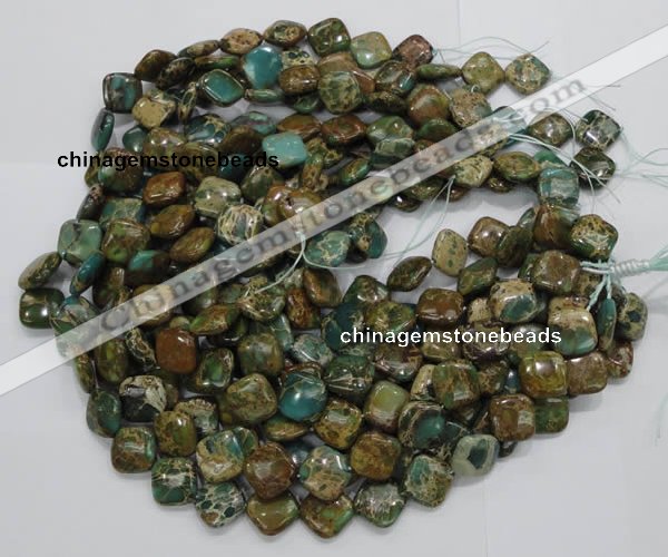 CIJ24 15.5 inches 20*20mm diamond impression jasper beads wholesale