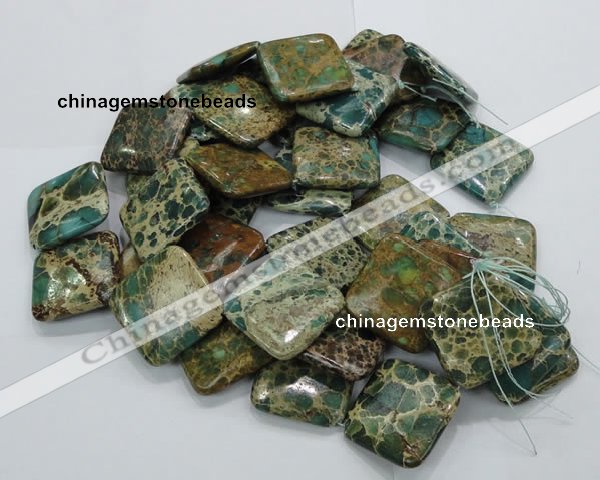 CIJ25 15.5 inches 40*40mm diamond impression jasper beads wholesale