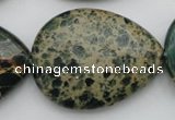 CIJ40 15.5 inches 30*40mm flat teardrop impression jasper beads wholesale