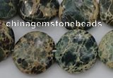 CIJ46 15.5 inches 20mm flat round impression jasper beads wholesale