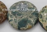 CIJ49 15.5 inches 40mm flat round impression jasper beads wholesale