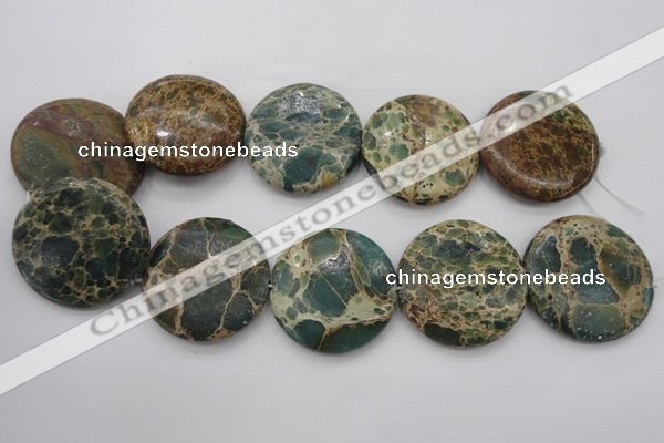 CIJ49 15.5 inches 40mm flat round impression jasper beads wholesale