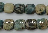 CIJ52 15.5 inches 12*12mm square impression jasper beads wholesale