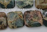 CIJ56 15.5 inches 20*20mm square impression jasper beads wholesale