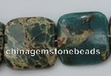 CIJ57 15.5 inches 25*25mm square impression jasper beads wholesale