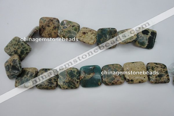 CIJ57 15.5 inches 25*25mm square impression jasper beads wholesale