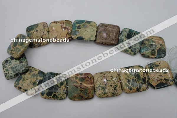 CIJ58 15.5 inches 30*30mm square impression jasper beads wholesale