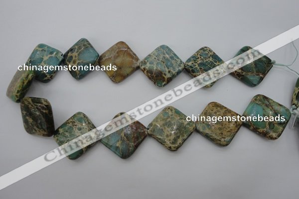 CIJ64 15.5 inches 26*26mm diamond impression jasper beads wholesale