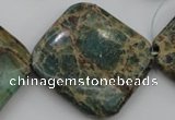 CIJ65 15.5 inches 30*30mm diamond impression jasper beads wholesale