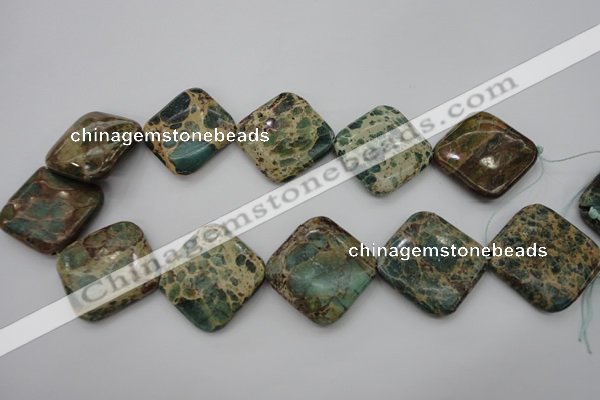 CIJ65 15.5 inches 30*30mm diamond impression jasper beads wholesale