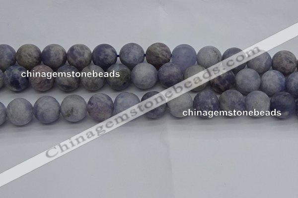 CIL112 15.5 inches 12mm round matte iolite gemstone beads