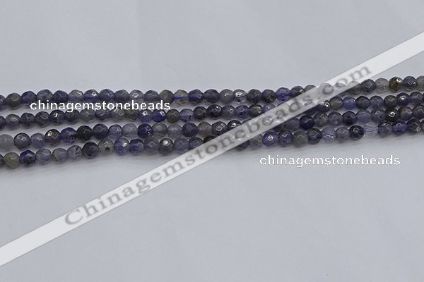 CIL117 15.5 inches 4mm faceted round iolite gemstone beads