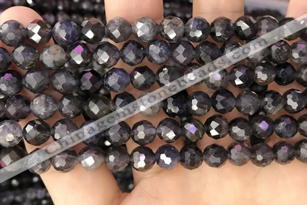 CIL122 15.5 inches 7mm faceted round iolite beads wholesale