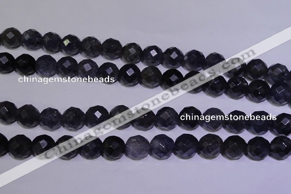 CIL33 15.5 inches 9mm faceted round natural iolite gemstone beads