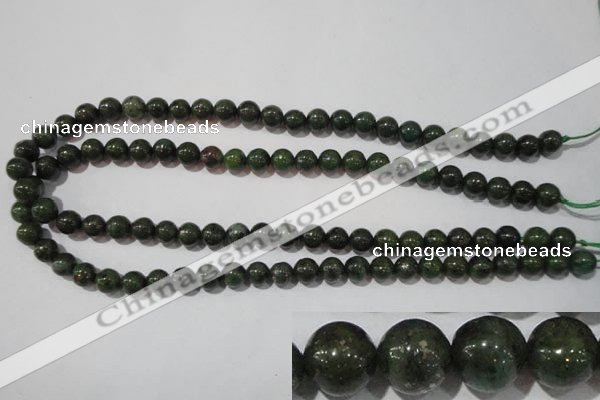 CIS02 15.5 inches 8mm round green iron stone beads wholesale