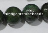 CIS05 15.5 inches 14mm round green iron stone beads wholesale