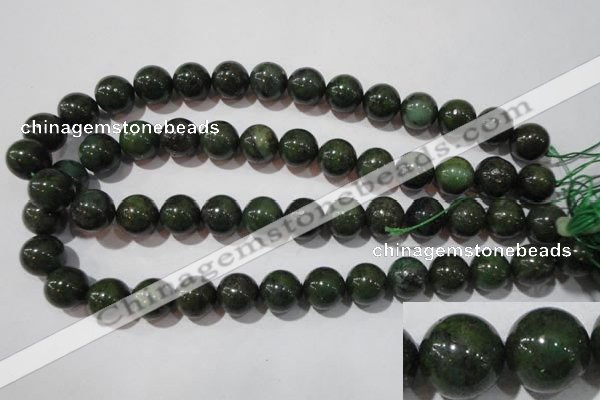 CIS05 15.5 inches 14mm round green iron stone beads wholesale