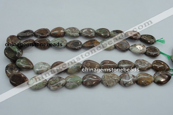 CJA04 15.5 inches 15*20mm teardrop green jasper beads wholesale