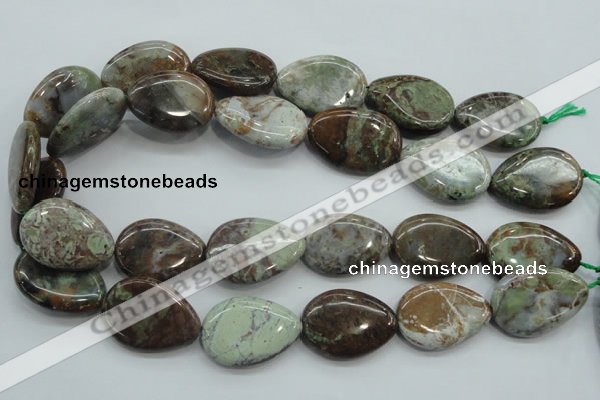 CJA05 15.5 inches 20*30mm teardrop green jasper beads wholesale