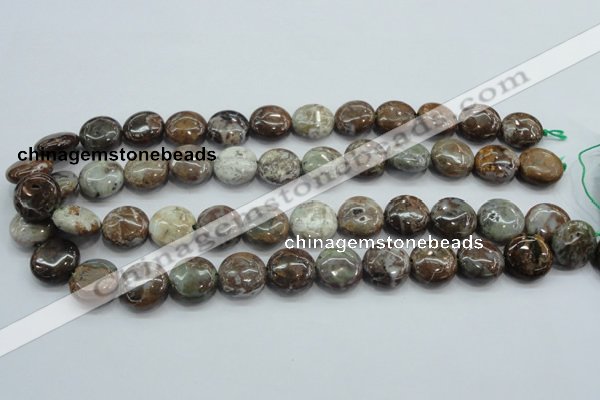 CJA06 15.5 inches 16mm coin green jasper beads wholesale