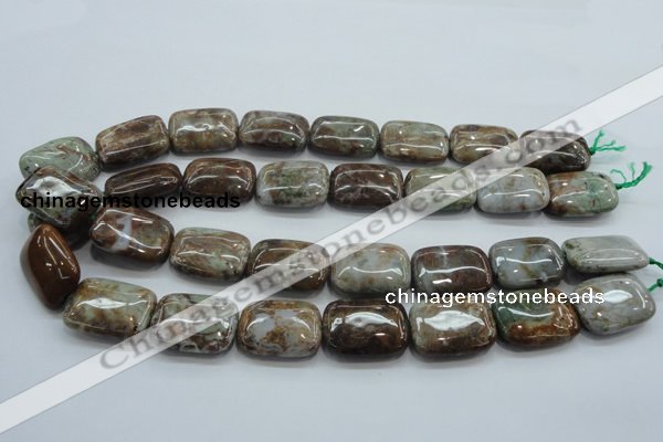 CJA10 15.5 inches 18*25mm rectangle green jasper beads wholesale