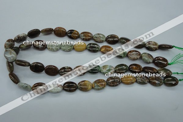 CJA18 15.5 inches 12*16mm oval green jasper beads wholesale