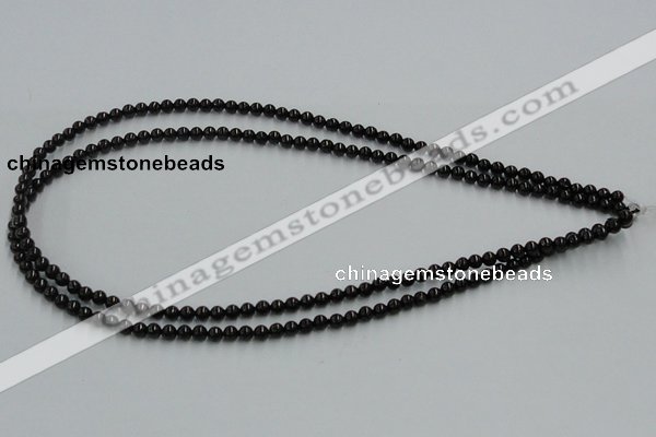 CJB01 16 inches 4mm round natural jet gemstone beads wholesale