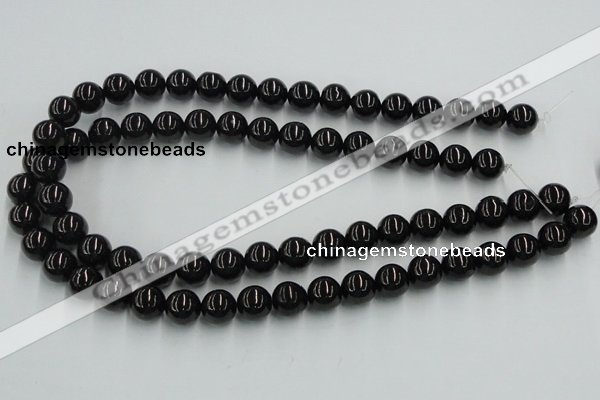 CJB04 16 inches 12mm round natural jet gemstone beads wholesale