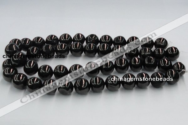 CJB05 16 inches 18mm round natural jet gemstone beads wholesale