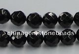 CJB07 16 inches 10mm faceted round natural jet gemstone beads wholesale