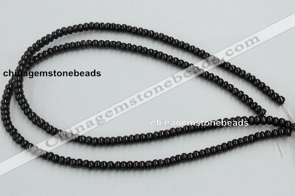 CJB09 16 inches 4*6mm rondelle natural jet gemstone beads wholesale