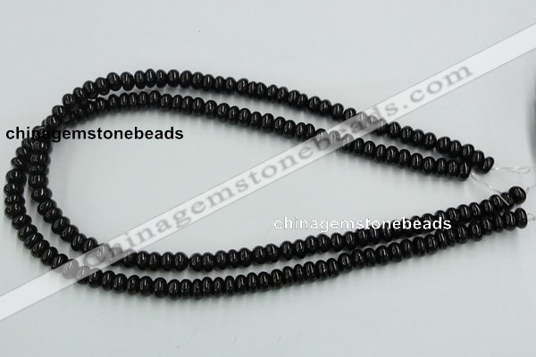 CJB10 16 inches 5*8mm rondelle natural jet gemstone beads wholesale