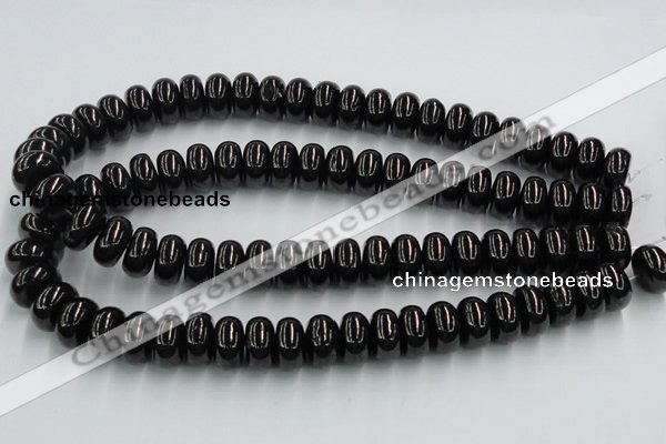 CJB12 16 inches 9*16mm rondelle natural jet gemstone beads wholesale