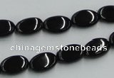 CJB16 16 inches 8*12mm oval natural jet gemstone beads wholesale