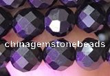 CJB201 15.5 inches 6mm faceted round jet beads wholesale