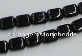 CJB25 16 inches 8*10mm rectangle natural jet gemstone beads wholesale