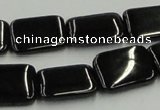 CJB27 16 inches 15*20mm rectangle natural jet gemstone beads wholesale