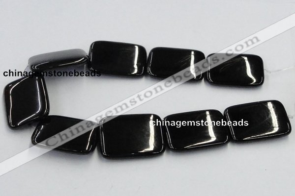 CJB28 16 inches 30*40mm rectangle natural jet gemstone beads wholesale