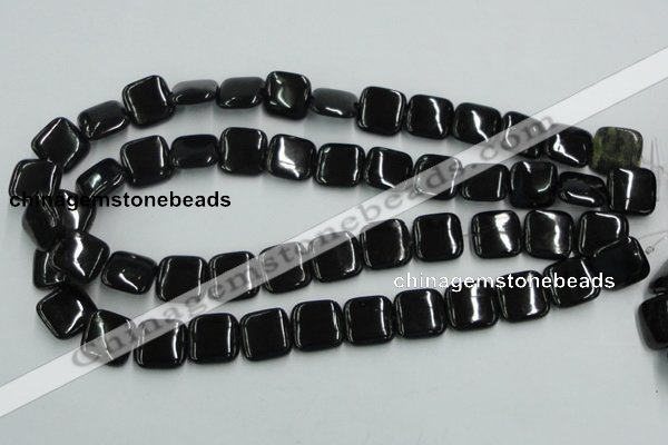 CJB29 16 inches 16*16mm square natural jet gemstone beads wholesale